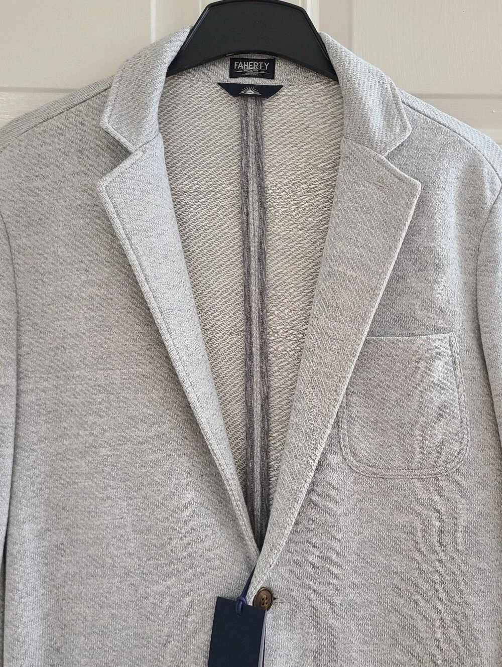 NWT Faherty Inlet Knit Blazer Jacket Men's Size M Heather Gray Unstructured